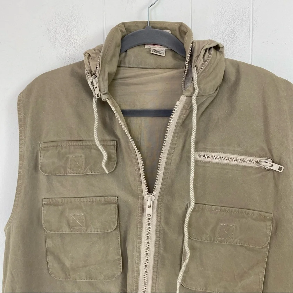 Banana Republic Vest Men’s L Vintage Brown Hong Kong Pockets‎ Zip Fishing Safari